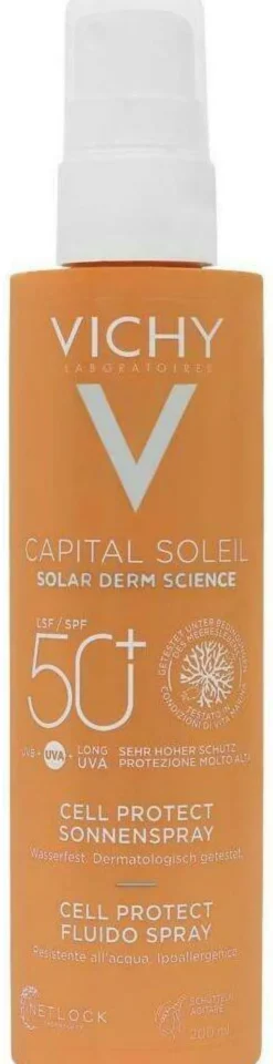 Vichy Capital Soleil Cell Protect Spray LSF 50+ 200 ml Spray + gratis Vichy Capital Soleil UV-Age Daily LSF 50+ 15 ml