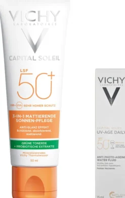 Vichy Capital Soleil mattierende Sonnenpflege LSF 50+ 50 ml + gratis Vichy Capital Soleil UV-Age Daily LSF 50+ 15 ml