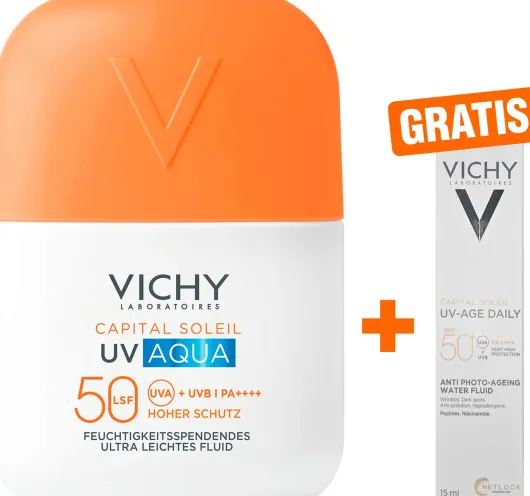 Vichy Capital Soleil UV-Aqua Fluid LSF 50 50 ml + gratis Vichy Capital Soleil UV-Age Daily LSF50+ 15 ml