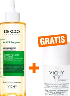 Vichy Dercos Anti-Schuppen Locken Shampoo 200 ml + gratis Vichy Deo Roll-on Anti Flecken 48h 50ml