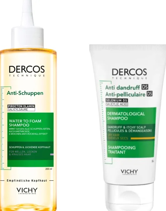Vichy Dercos Anti-Schuppen Locken Shampoo 200 ml + gratis Vichy Dercos Anti Schuppen Shampoo trockene Kopfhaut 50 ml
