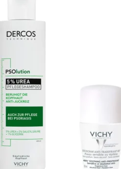 Vichy Dercos Psolution Shampoo 200 ml + gratis Vichy Deo Roll-on Anti Flecken 48h 50 ml
