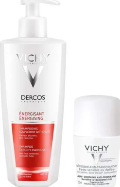 Vichy Dercos Vital Shampoo mit Aminexil 400ml + gratis Deo Roll-On Anti Flecken 48h 50 ml
