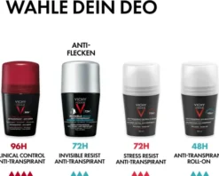 Vichy Homme Deo Roll-on 72h Anti-Flecken 2 x 50 ml