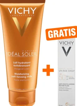 Vichy Ideal Soleil Selbstbräuner Milch für Gesicht und Körper 100 ml + gratis Capital Soleil UV-Age Daily LSF 50+ 15 ml