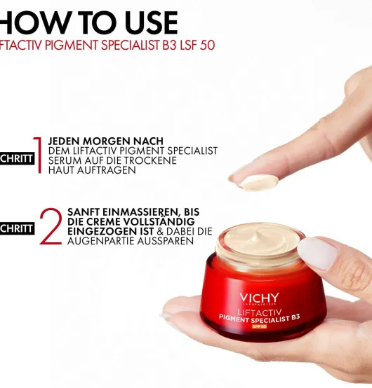 Vichy Liftactiv B3 Anti-Pigmentflecken LSF 50 Creme 50 ml + gratis Vichy Liftactiv B3 Anti-Pigmentflecken LSF 50 15 ml