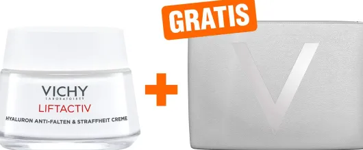 Vichy Liftactiv Hyaluron Anti Falten & Straffheit trockene Haut 50 ml Creme + gratis Kosmetiktasche