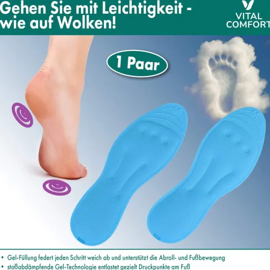 Vital Comfort Arthro-Soft Einlegesohlen Gel-Tec Gr. 41-46 1 Paar