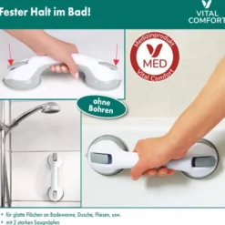 Vital Comfort Bad-Haltegriff mit 2 Saugnäpfen, 1 Stück