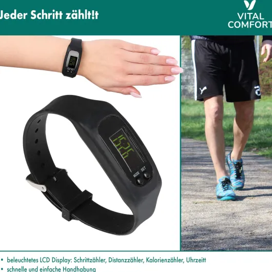Vital Comfort Fitness-Armband Schwarz 1 Stück