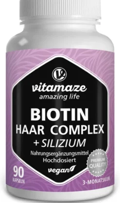 Vitamaze Biotin Haar Vitamine Komplex Hochdosiert + Silizium 90...