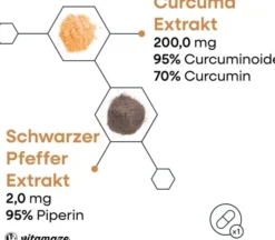 Vitamaze Kurkuma 10.000 + Piperin 90 Kapseln