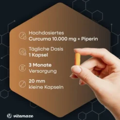Vitamaze Kurkuma 10.000 + Piperin 90 Kapseln