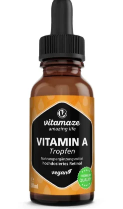 Vitamin A 500 µg Hochdosiert Vegan 50 ml Tropfen