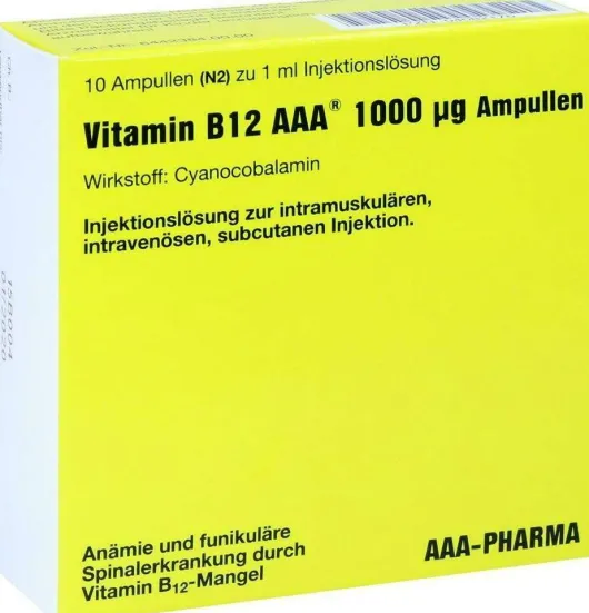 Vitamin B12 Aaa 1000 µg 10 X 1 ml Ampullen