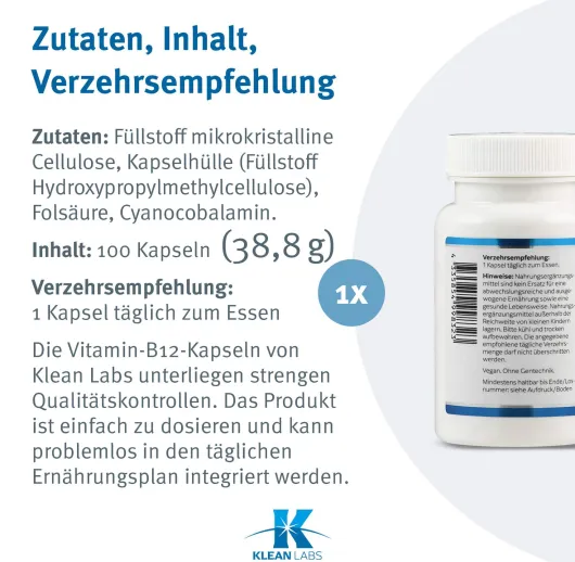 Vitamin B12 + Folsäure Kapseln