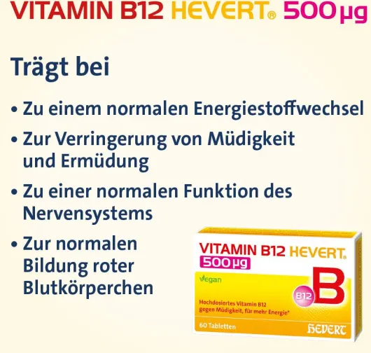 Vitamin B12 Hevert 500 µg 120 Tabletten
