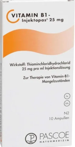 Vitamin B1 Injektopas 25 mg Injektionslösung 10 X 1 ml