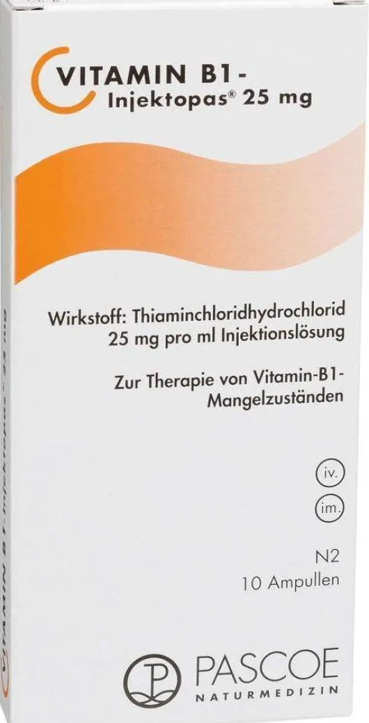 Vitamin B1 Injektopas 25 mg Injektionslösung 10 X 1 ml