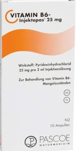 Vitamin B6 Injektopas 25 mg 10 X 2 ml Injektionslösung