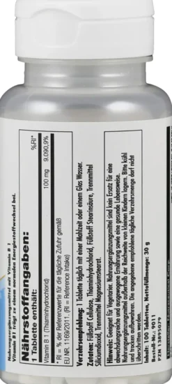 Vitamin B1 Thiamin 100 mg 100 Tabletten