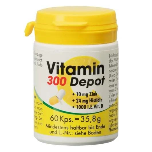 Vitamin C 300 Depot + Zink + Histidin + D 60 Kapseln