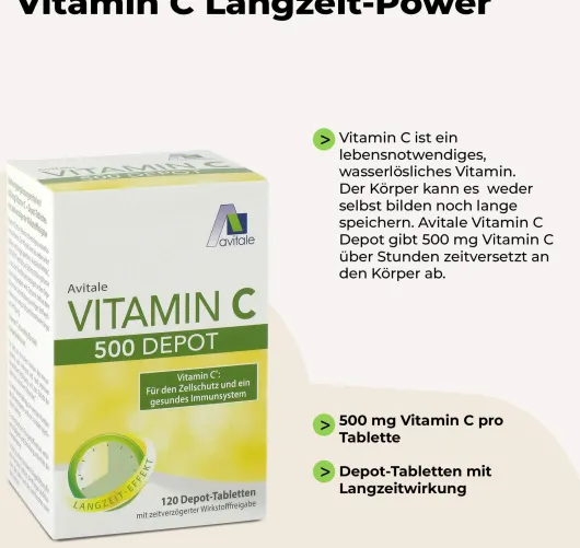 Vitamin C 500 mg Depot 120 Tabletten