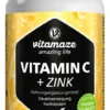 Vitamin C 1000 mg Hochdosiert + Zink 180 Vegane Tabletten