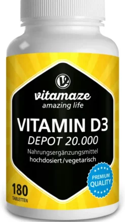 Vitamin D3 20.000 I.E. Depot Hochdosiert 180 Tabletten