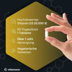 Vitamin D3 20.000 I.E. Depot Hochdosiert 180 Tabletten