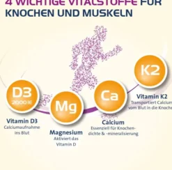 Vitamin D3 K2 Hevert + Calcium und Magnesium 2000IE 120 Kapseln