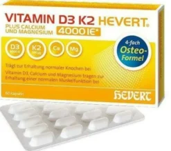 Vitamin D3 K2 Hevert plus Calcium und Magnesium 4000 IE 60 Kapseln