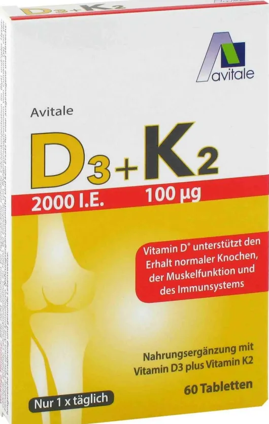 Vitamin D3 + K2 2000 I.E. + 100 µg 60 Tabletten