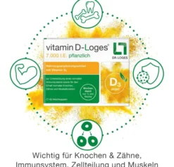 Vitamin D-Loges 7000 I.E. Pflanzlich 90 Weichkapseln