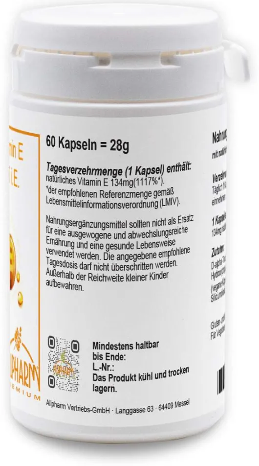 Vitamin E Allpharm Premium 200 I.E 60 Kapseln