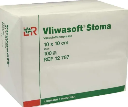 Vliwasoft Stoma Kompressen 10 X 10cm 4-Fach