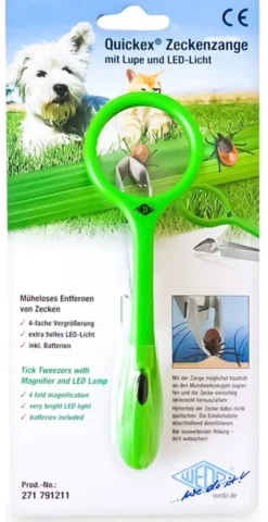 Wedo Zeckenzange Quickex M.Lupe+led-Licht Grün