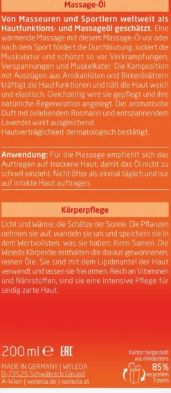 Weleda Arnika Massageöl 200 ml