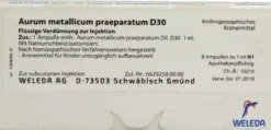 Weleda Aurum Metallicum Praeparatum D30 8 Ampullen