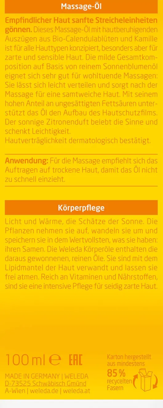 Weleda Calendula Massageöl 100 ml