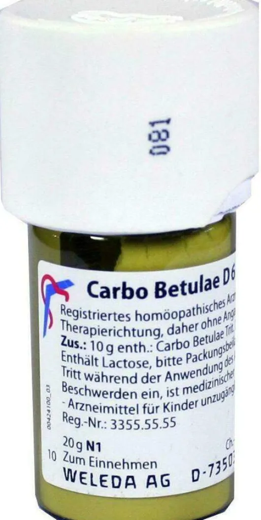 Weleda Carbo Betulae D6 20 G Trituration