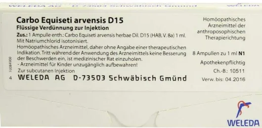 Weleda Carbo Equiseti Arvensis D15 8 X 1 ml Ampullen