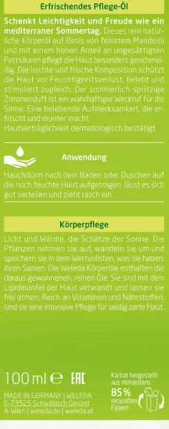 Weleda Citrus Erfrischendes Pflege-Öl 100 ml