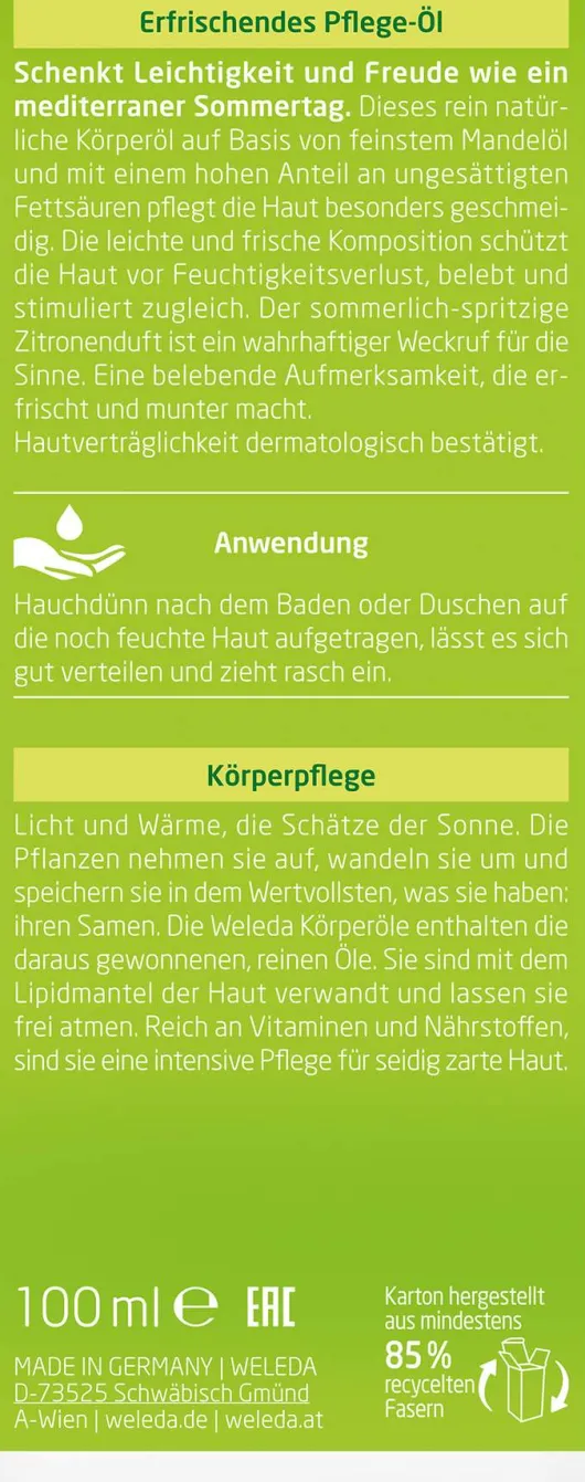 Weleda Citrus Erfrischendes Pflege-Öl 100 ml