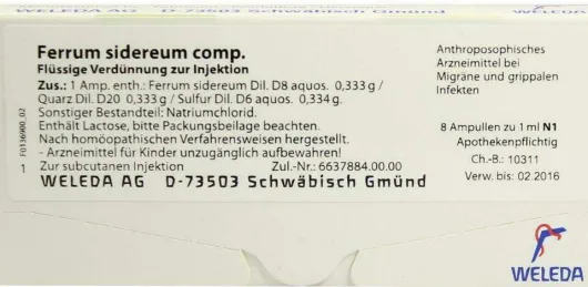 Weleda Ferrum Sidereum Comp. 8 X 1 ml Ampullen