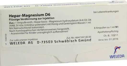 Weleda Hepar-Magnesium D6 8 X 1 ml Ampullen