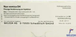 Weleda Nux Vomica D4 8 X 1 ml Ampullen