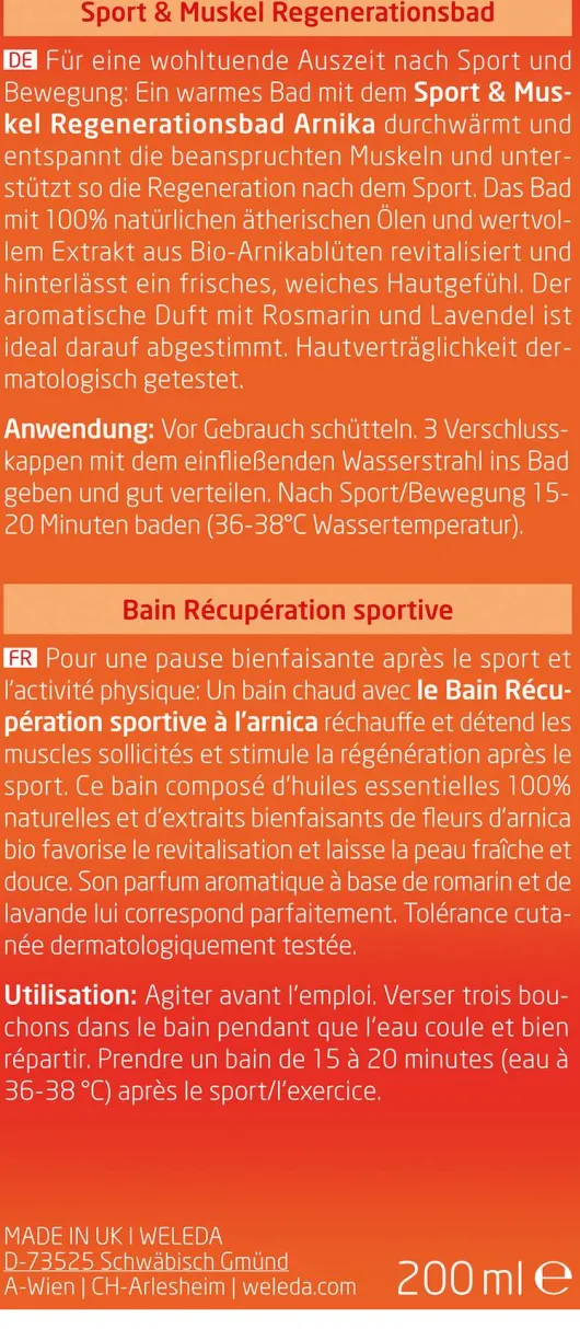 Weleda Sport und Muskel Regenerationsbad 200 ml
