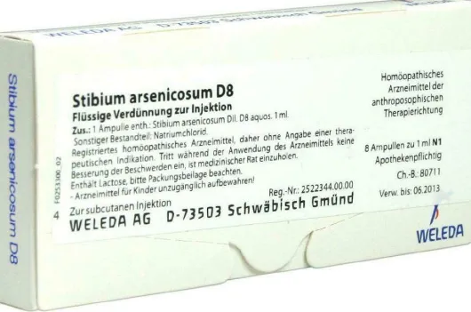 Weleda Stibium Arsenicosum D8 8 X 1 ml Ampullen
