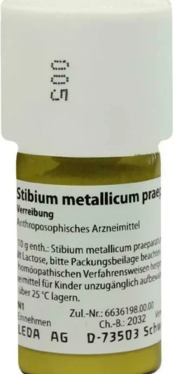 Weleda Stibium Metallicum Praeparatum D10 20 G Trituration